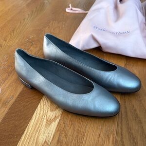 Stuart Weitzman Silver Flats